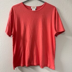 Talbots Women’s Short Sleeve Crew Tee in Coral